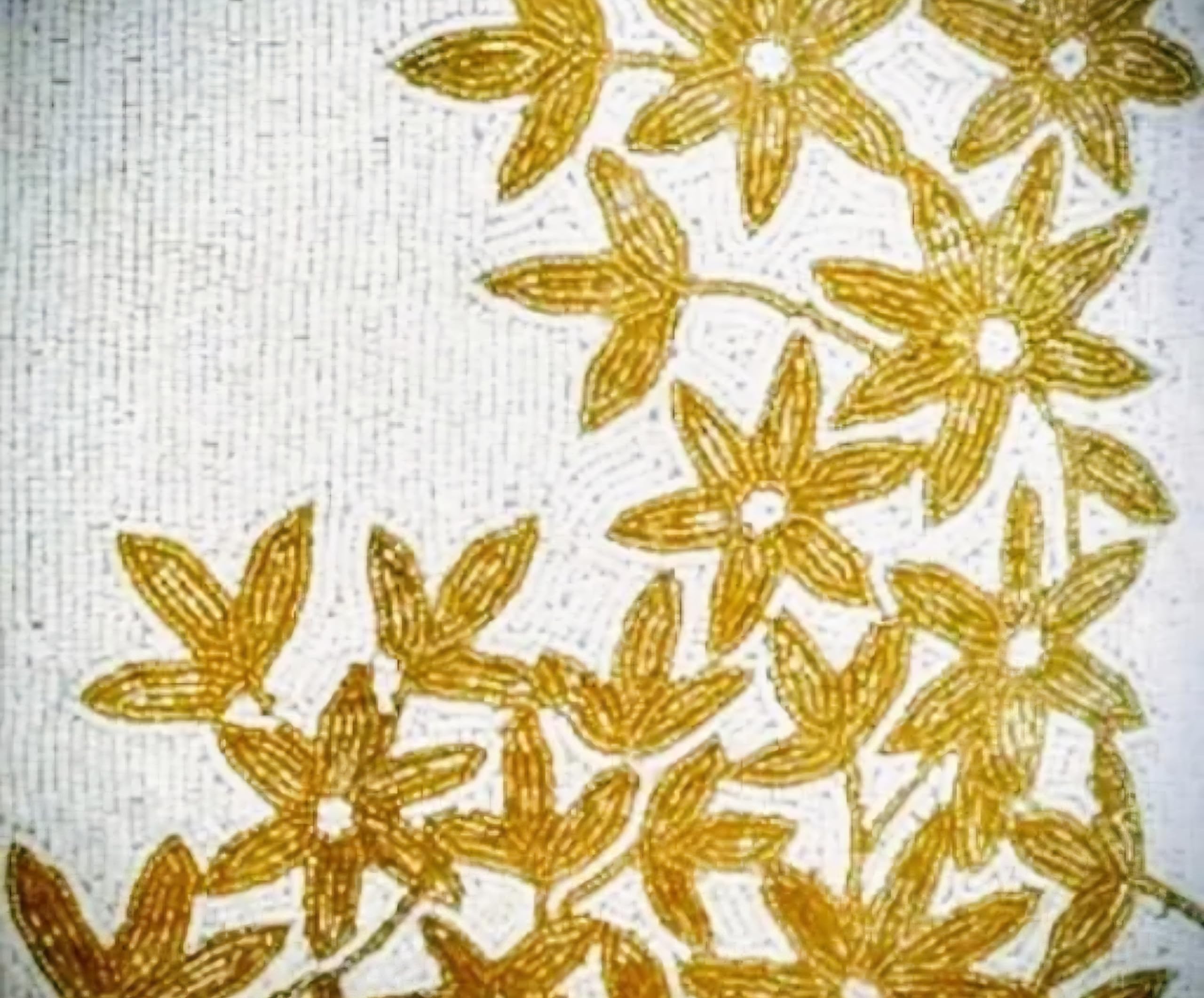 Floral Embroidered Throw Pillow Cover, Cream and Orange, Beaded Flower Design Hand-Crafted, Decorative Cushion Cover