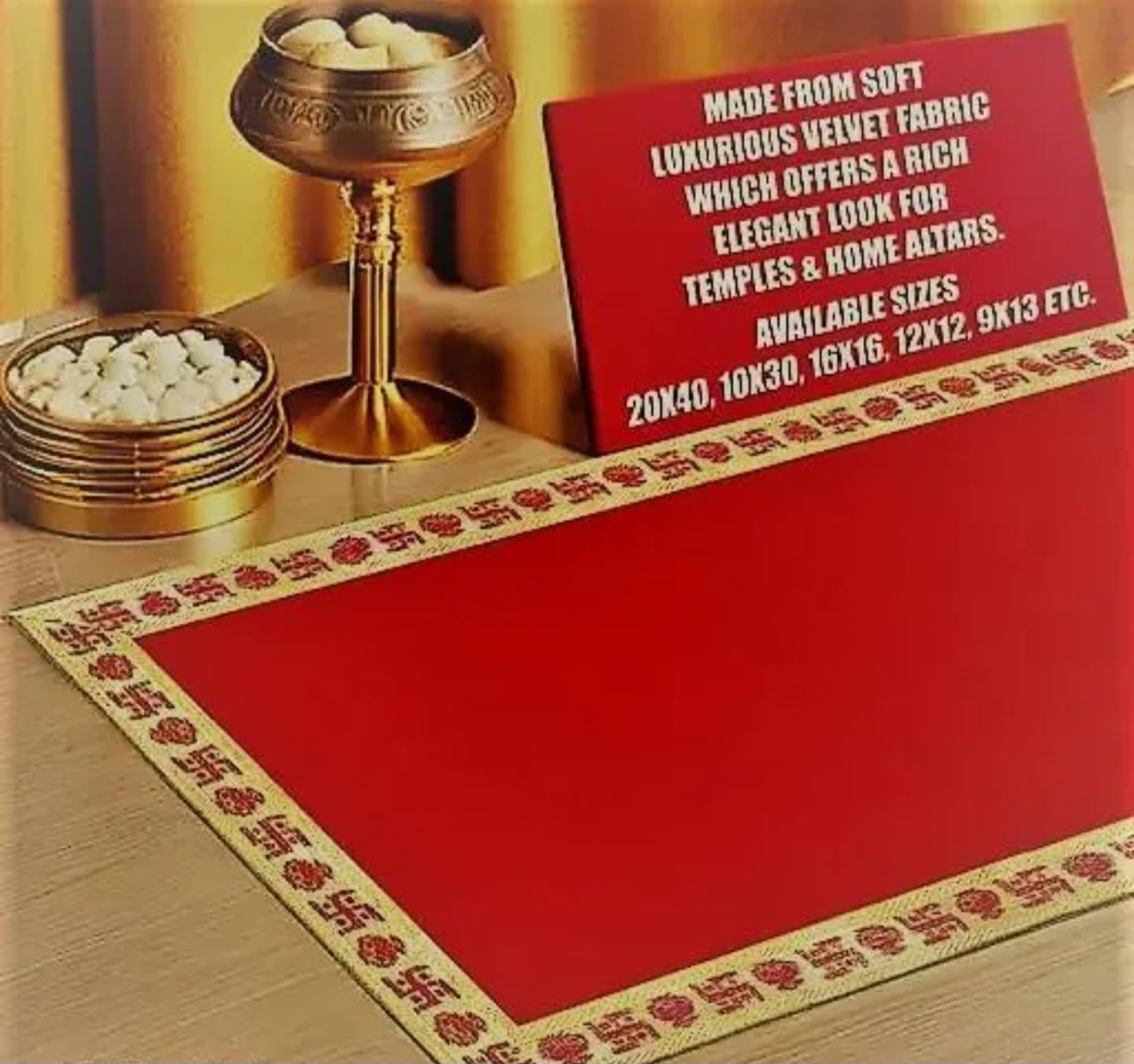 Traditional Red Carpet Runner with Decorative Border Pattern, Ceremonial Event Aisle Mat