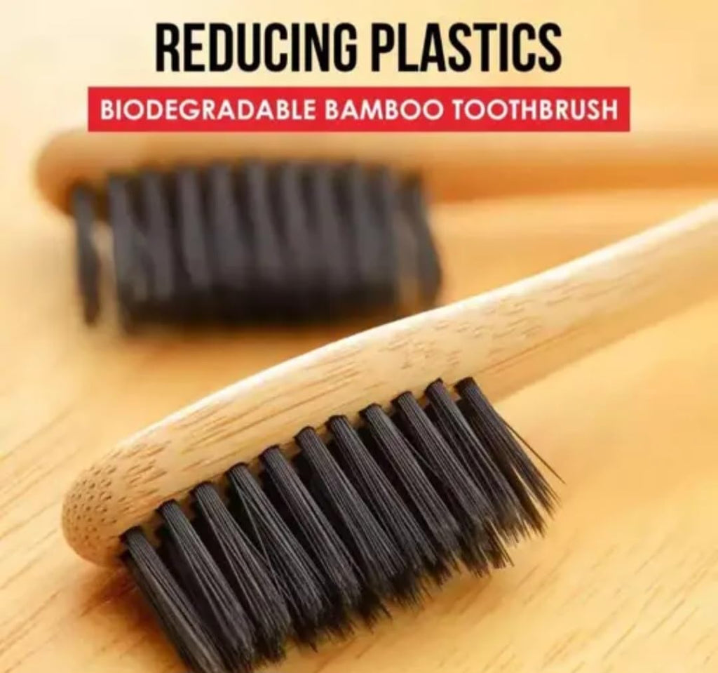Bamboo Toothbrush, Natural, 10 Pack, Eco-Conscious Oral Care