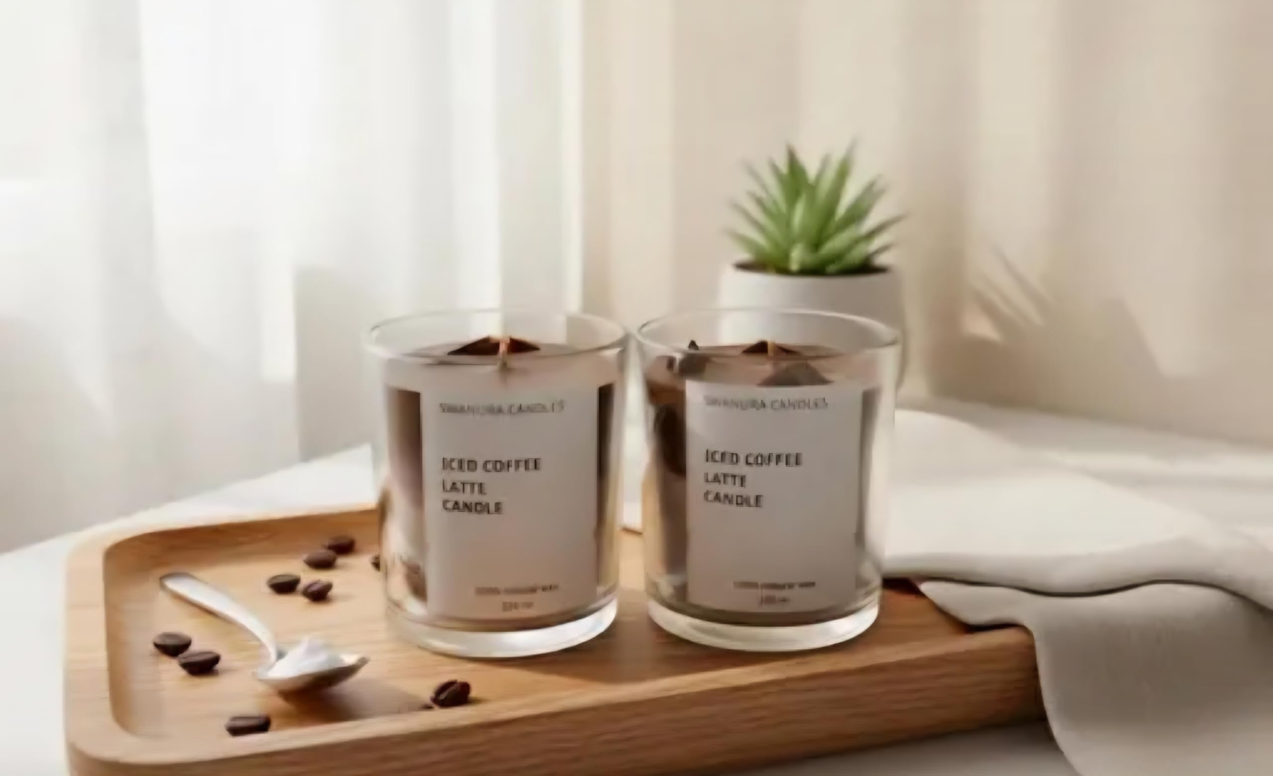 Swanura Candles Iced Coffee Latte Candle, 100% Natural Wax