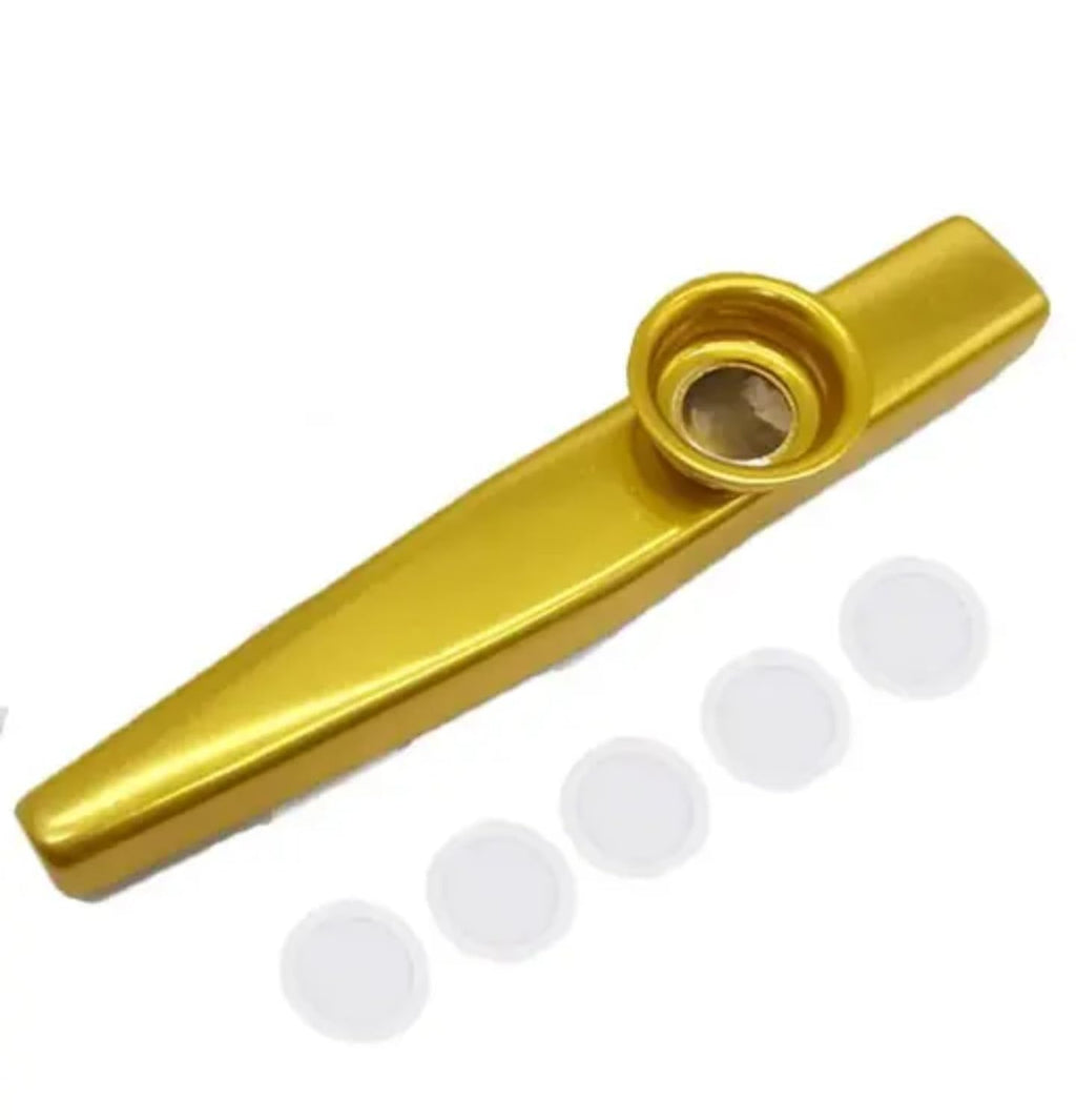 Metal Kazoo Musical Instrument, Gold Finish