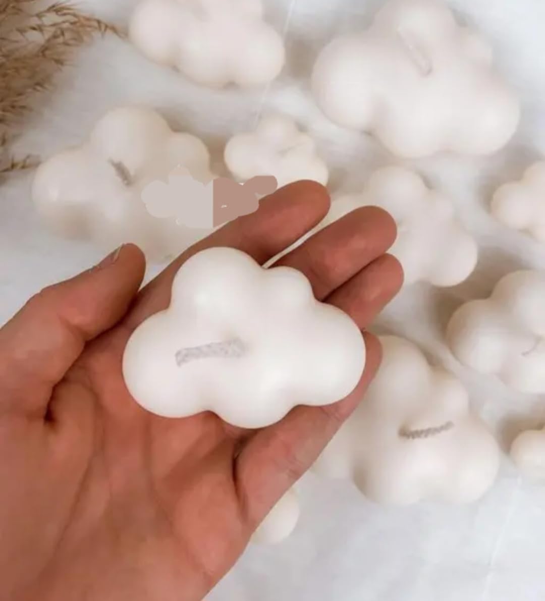 Cloud Shape Candle, White, Decorative Aesthetic Pillar Candle, Home Decor