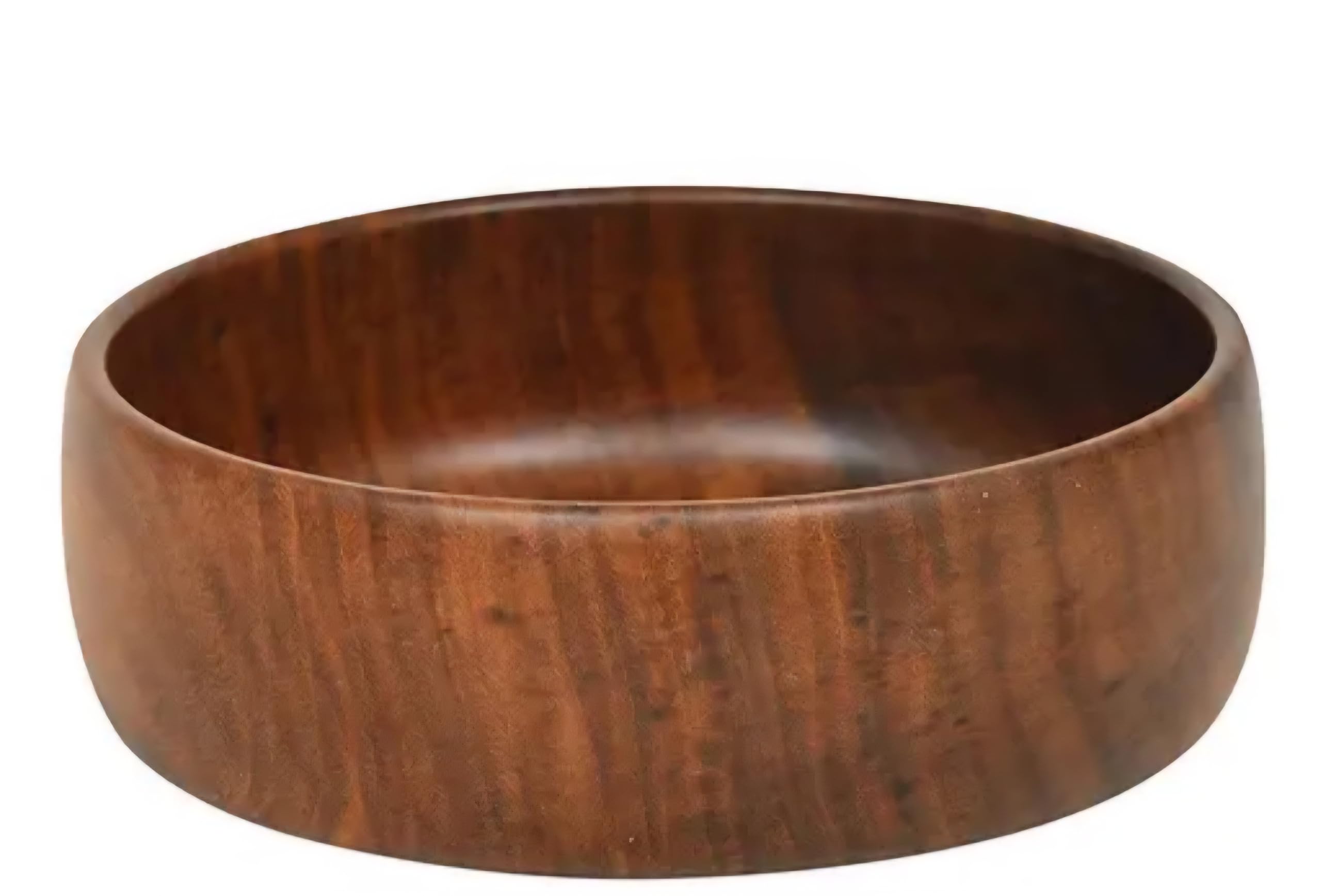 Wooden Serving Bowl, Round, Natural Brown Finish, Acacia Wood