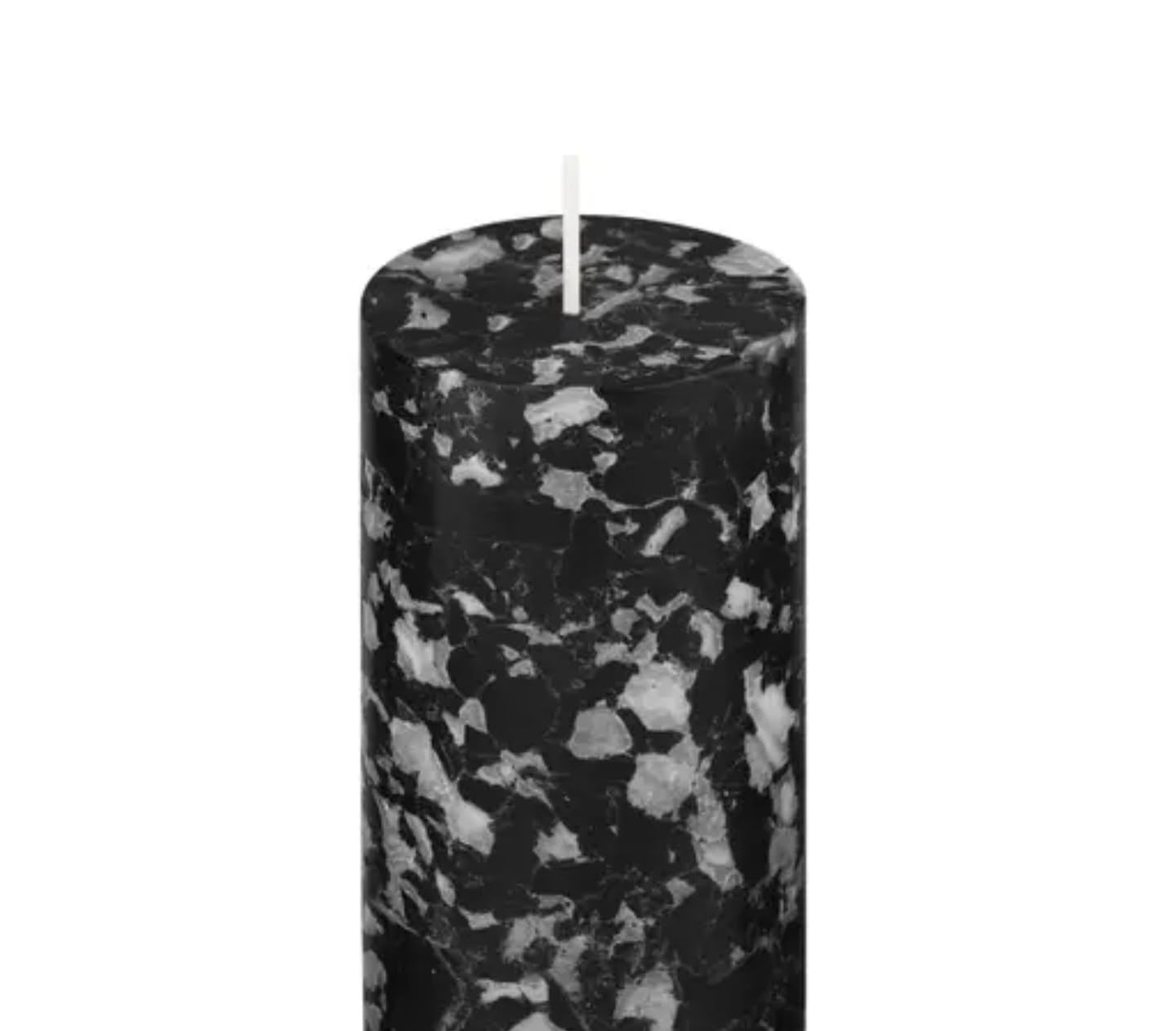 Marble Effect Pillar Candles Set, Black and White, 3 Different Heights, Decorative