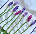 Crochet Lavender Flower Bookmark, Handmade Floral Design, Purple and Pink, Book Lover Gift, Set of 3