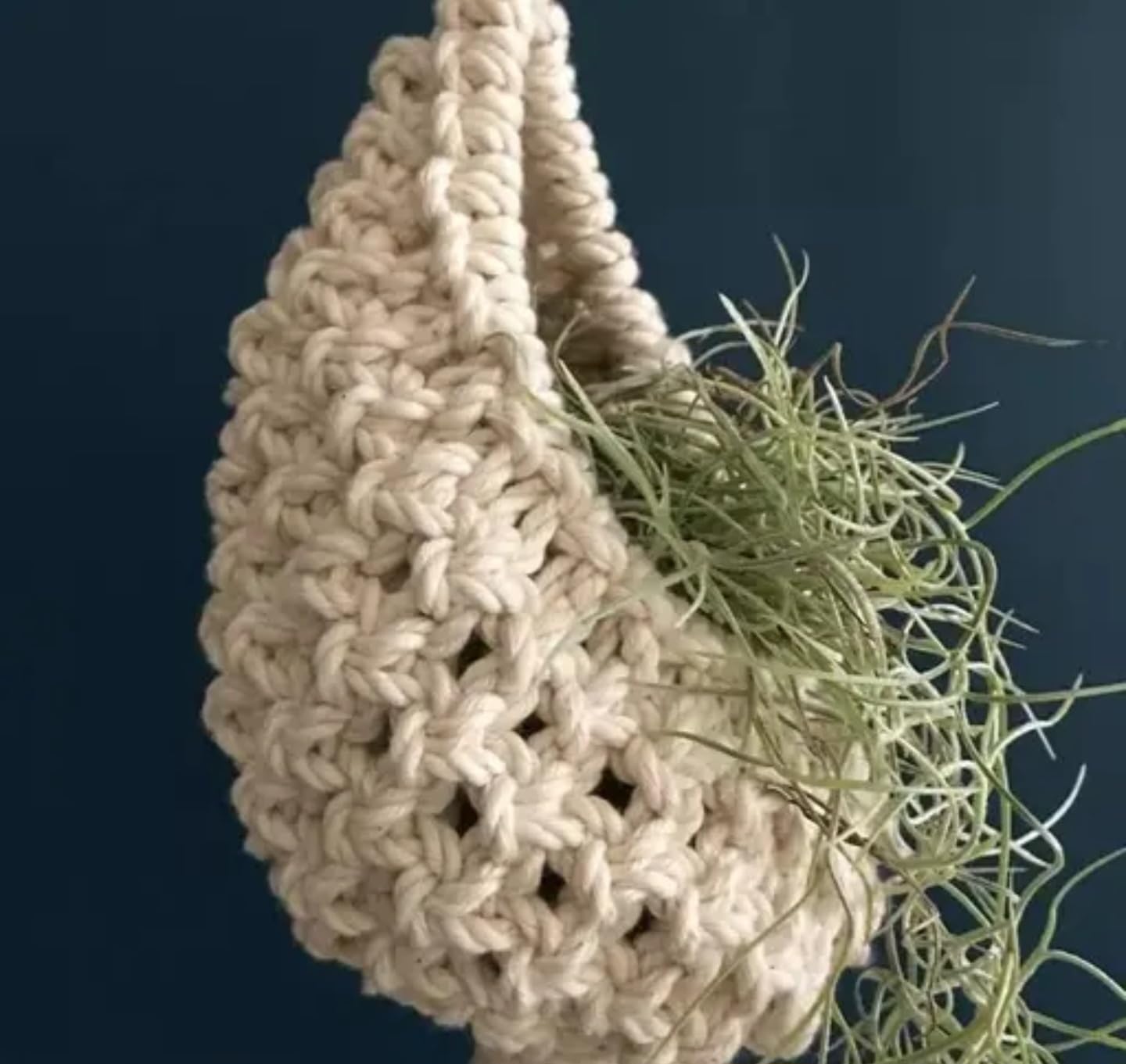 Macrame Plant Hangers with Driftwood Wall Mount, 3-Piece Set, Decorative Hanging Planters with Tassels, Cream