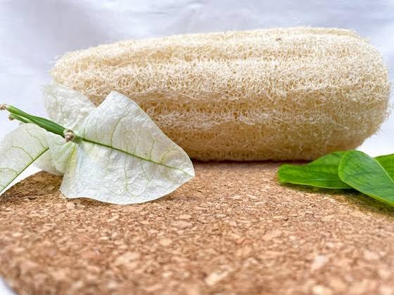 Natural Loofah Sponge Bath Scrubbers, 4 Pack