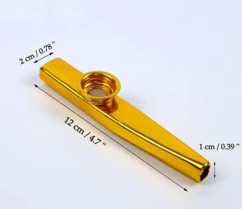 Metal Kazoo Musical Instrument, Gold Finish
