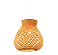 Bamboo Woven Pendant Light, Natural, Handcrafted Lattice Design, Hanging Lamp Shade