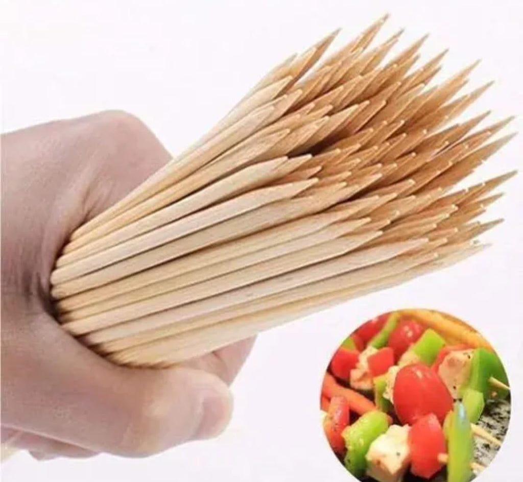 Bamboo Skewers for Grilling, Natural Wood, BBQ Kabob Sticks for Vegetables and Meat